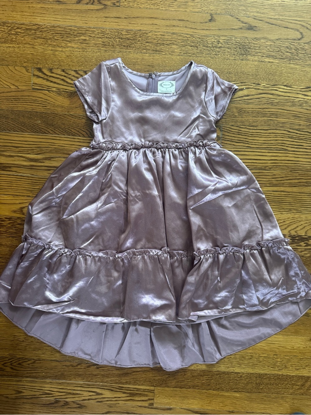 Joyfolie Shimmery Dusty Rose Girls' Formal Ruffle Dress
